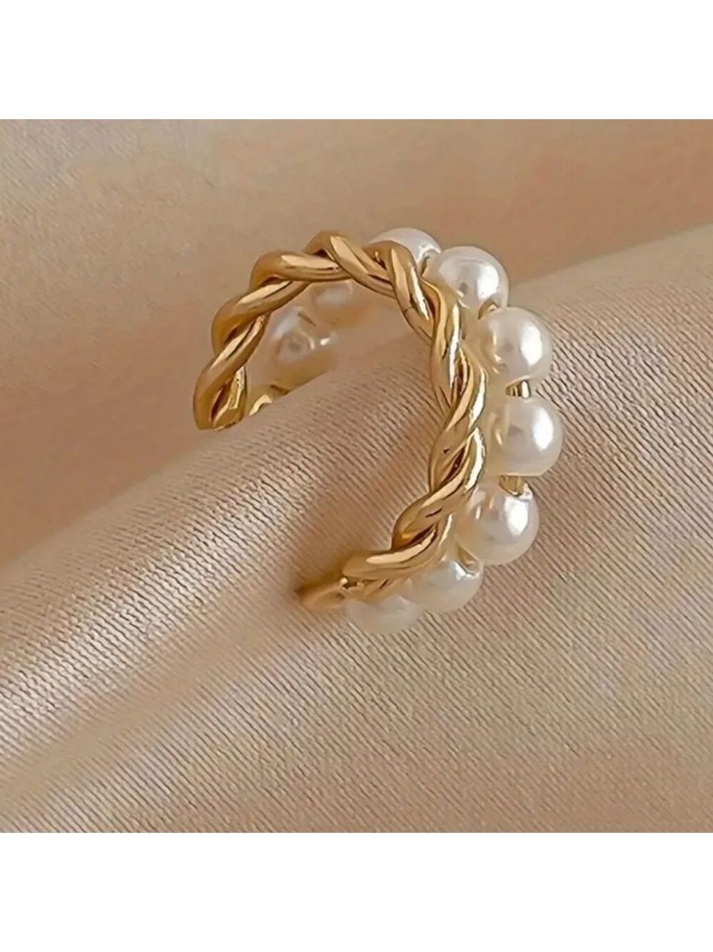 Pearl earrings, vintage layered, without piercing, pearl, cartilage Cuff